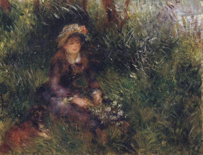 Pierre Renoir Madame Renoir with a Dog oil painting image